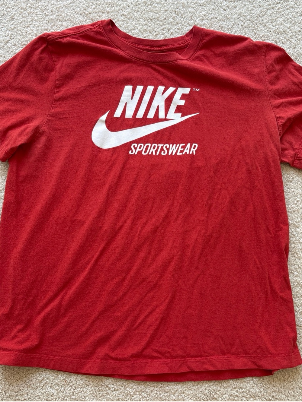 Nike The Nike Tee Sportswear Red XL Mens Short Sleeve T-Shirt